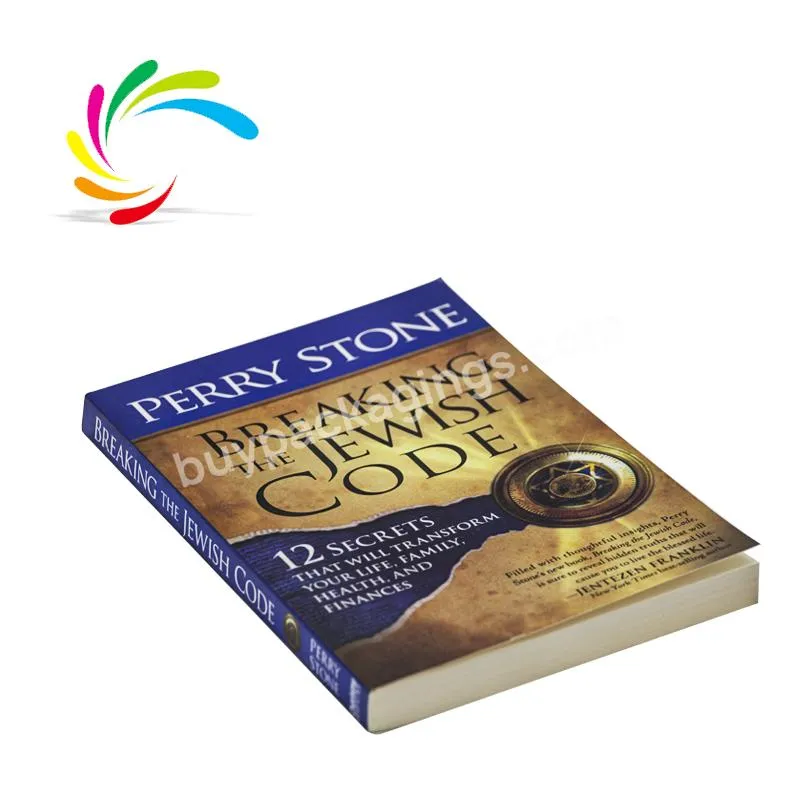 Well designed custom Glossy coated paper cover A5 paperback print book services Breaking the Jewish code English adults books