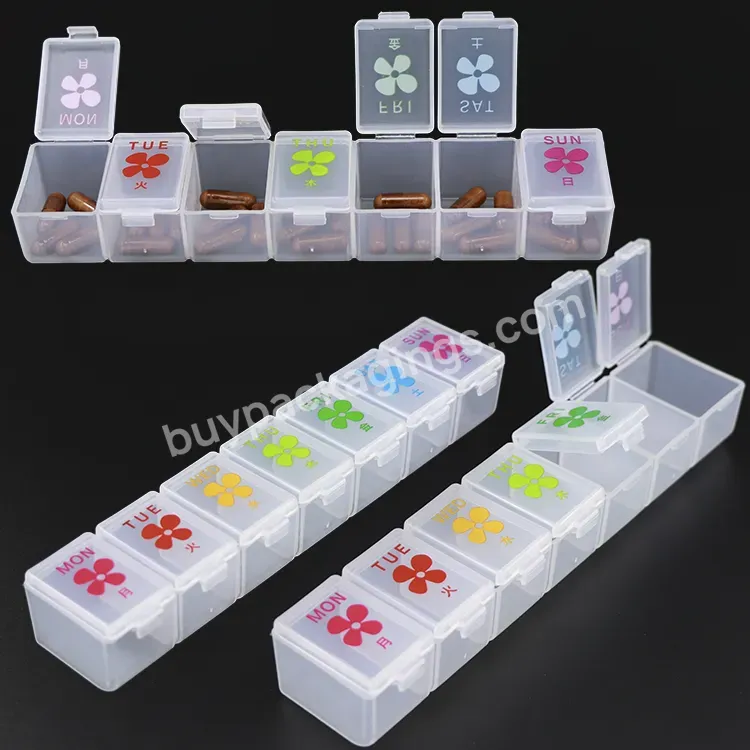 Wholesale 7 Day String Plastic Pill Boxes Organizer Travel Case Pill Box Can Customization Cute Weekly Logo - Buy Pill Organizer,Pill Box,Wholesale 7 Day Plastic Pill Boxes Organizer.