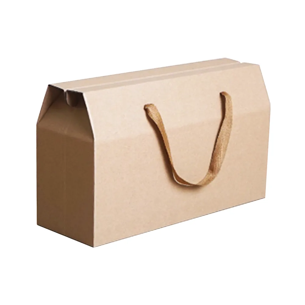Wholesale corrugated kraft paper packaging candle soap set gift box eggs shipping boxes foods carton with handle