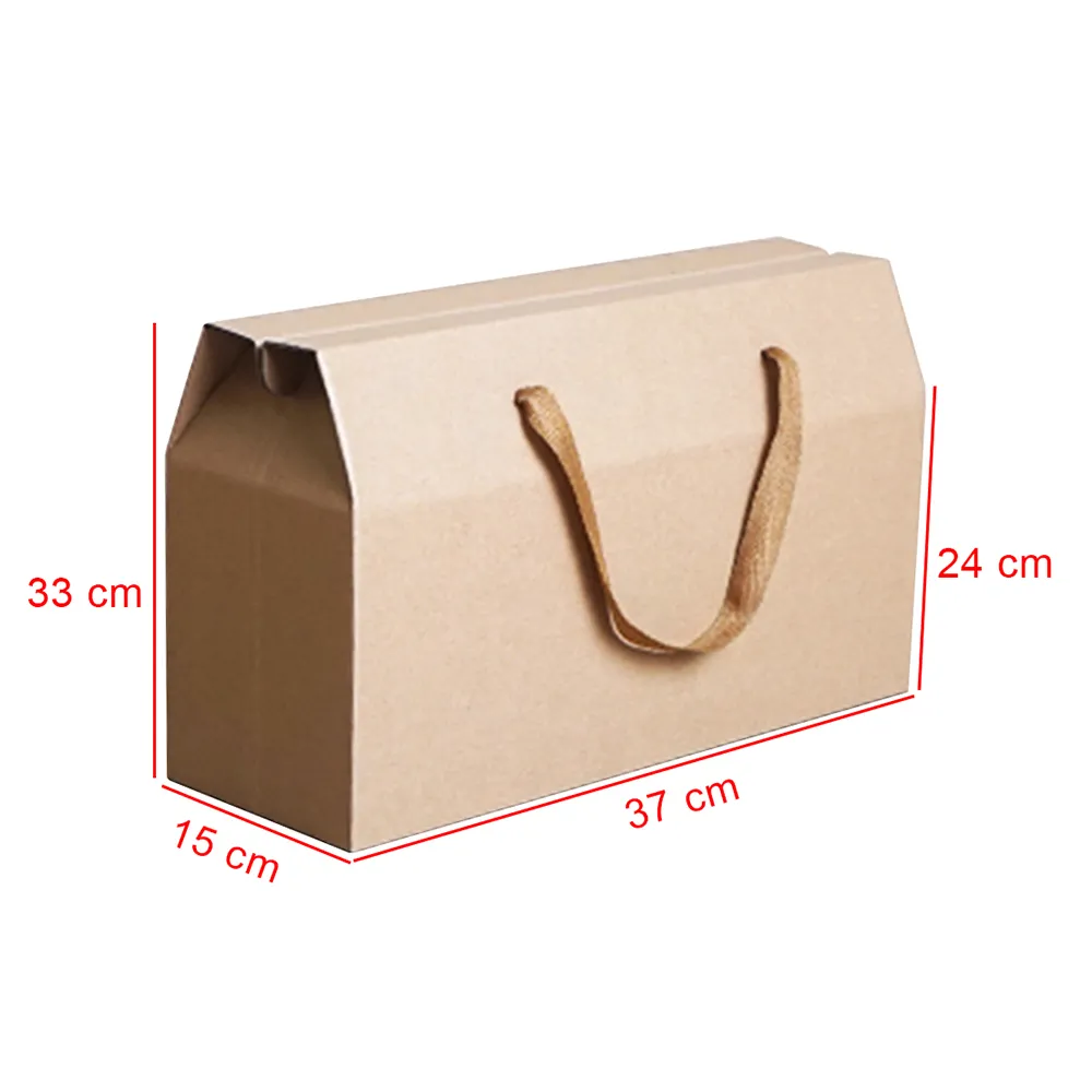Wholesale corrugated kraft paper packaging candle soap set gift box eggs shipping boxes foods carton with handle