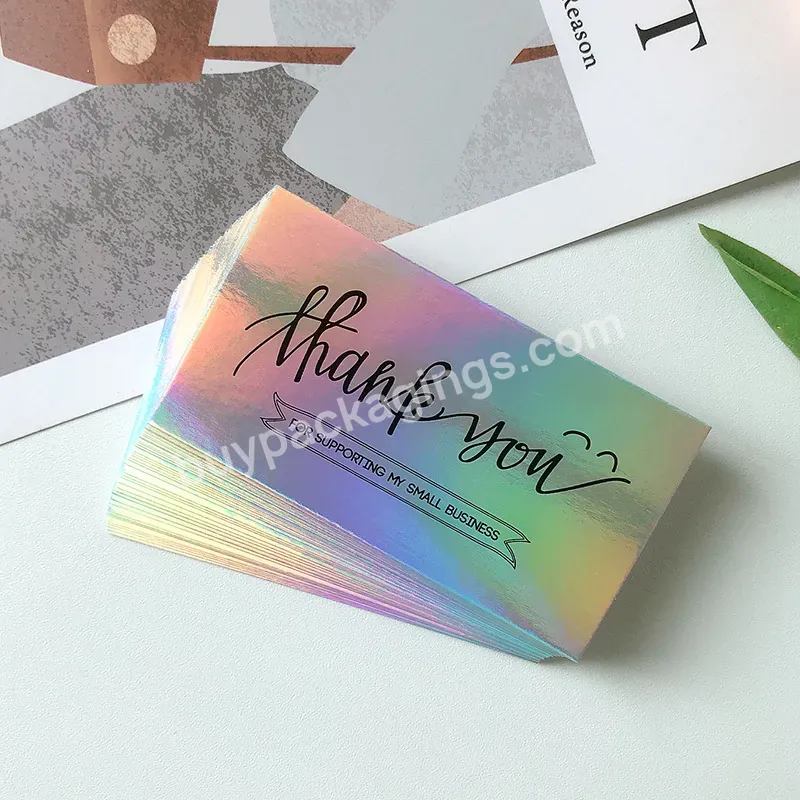 Wholesale Holographic Laser Gold Foil Design Business Card Gift Thank You Note Card - Buy Customized Thank You Cards,Holographic Laser Gold Foil Design Business Card,Thank You Business Card.