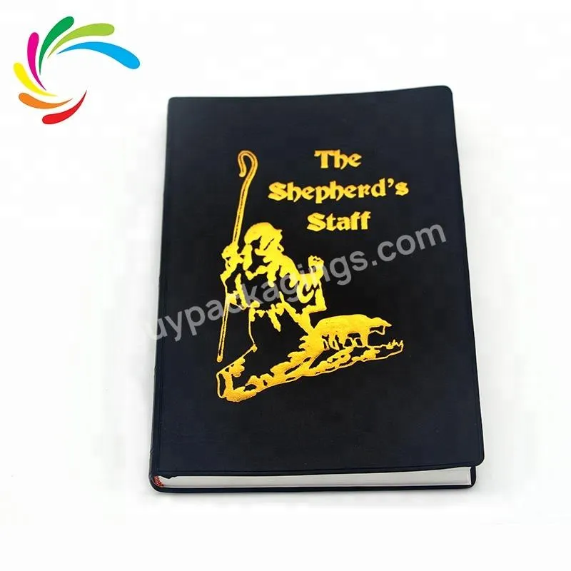 Wholesale Hot Stamping Black Leather Hardcover Adult Story Book Print