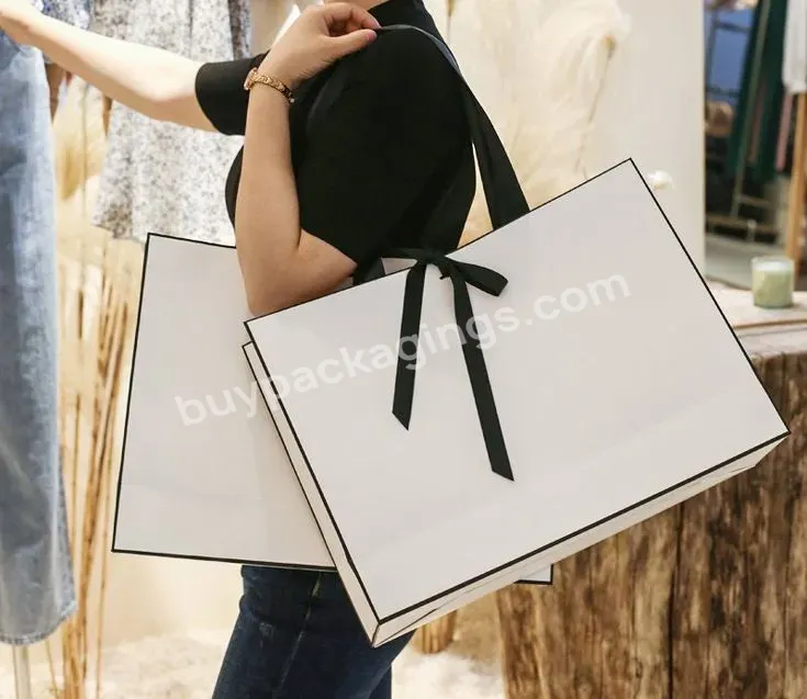 Wholesale Paper Bag Handhold High-end Gift Bag Food Clothing Bag - Buy Shopping Paper Bag,Gift Paper Bags With Handles,White Paper Bag With Your Own Logo.
