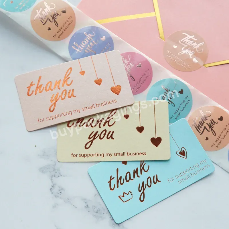 Wholesale Pink Thank You Card With Stickers Business Cards For Small Business - Buy Pink Thank You Card,Business Cards,Thank You Card With Stickers.