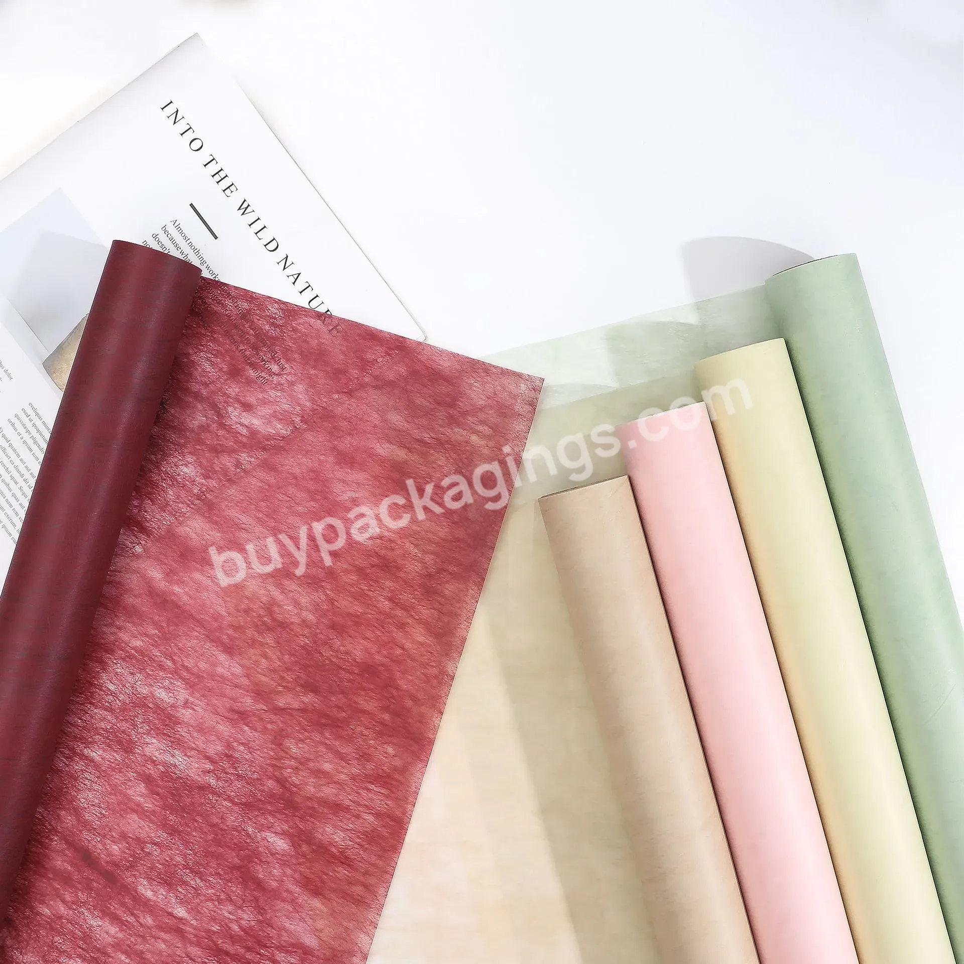 Wood Cotton Paper Lined With Solid Color Packaging Material Non-woven Paper - Buy Flower Wrapping Paper Florist,Non Woven Flower Wrapping Paper,Wrapping Tissue Paper Flower.