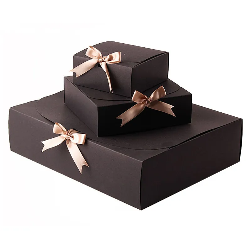 ZL Custom Wholesale Clothes Apparel Scarf Cookie Chocolate Sweets Packaging Empty Folding Paper Cardboard Gift Box With Ribbon