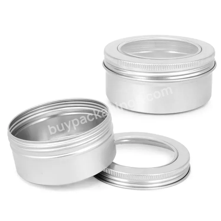 150g Aluminum Metal Jar Container Tin Can Aluminum Jar Tins Metal Jar Packaging With Pet Window Screw Lid - Buy 150g Aluminum Cosmetic Jar,Aluminum Jar With Window Lid,Aluminum Jar Screw Lid.