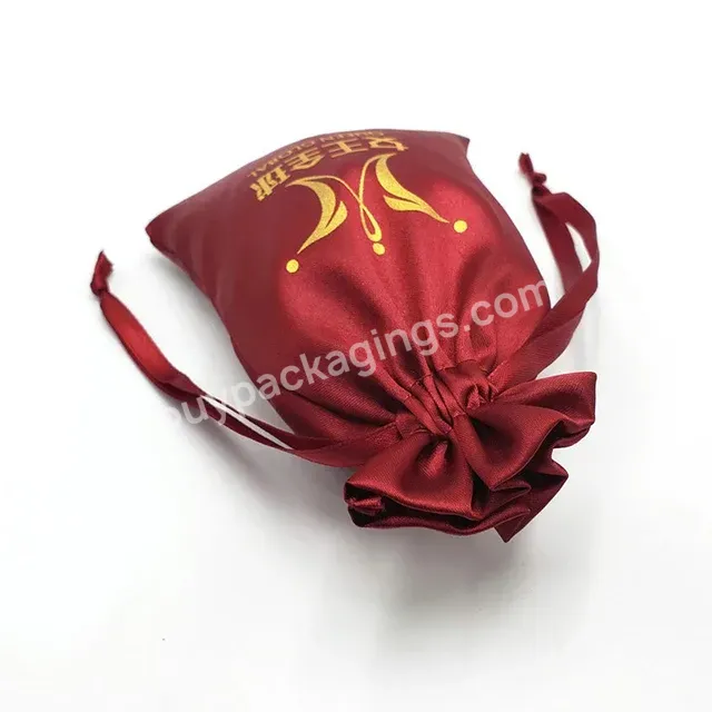 Wholesale Customized Logo Printing Red Small Dust Silk Drawstring Satin Pouch Bag For Lashes Packaging - Buy Pouch Bag For Lashes Packaging,Dust Silk Drawstring Satin Bag,Customized Logo Dust Satin Bag.