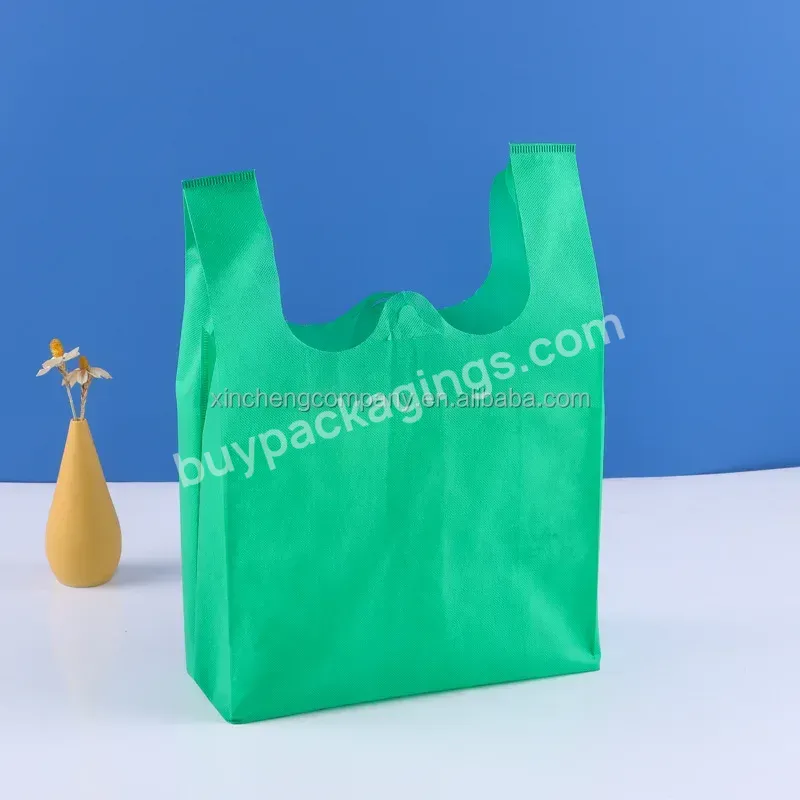 Wholesale Die Cut Non-woven Grocery Bag Biodegradable Recycled Carry T-shirt Non Woven Vest Shopping Bag For Supermarket - Buy Bag For Supermarket,Reusable Non Woven Die-cut T-shirt Bag For Supermarket,Eco Friendly Custom Logo Printed Supermarket Fol